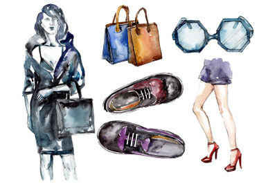 Collection fashion peeps watercolor png