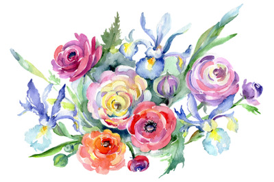 Bouquet Marseille watercolor png