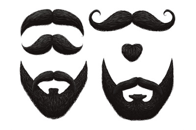 Male beards and mustache barbershop templates