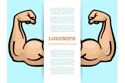 Male muscle arms banner template