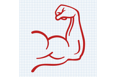 Strong power, muscle arms icon