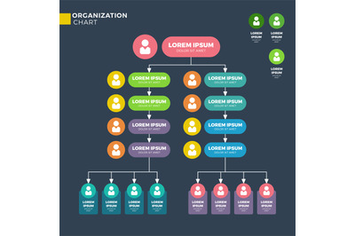 Business organizational structure. Vector hierarchy chart