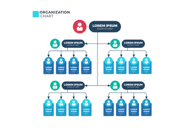 Business structure of organization. Vector organizational structural h