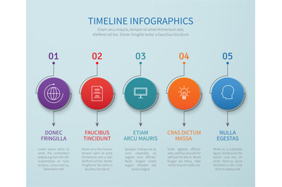 Abstract timeline vector infographics with business process steps