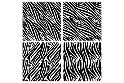 African zebra stripes vector seamless patterns