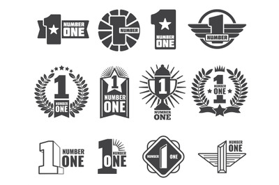 Number one vector logos set