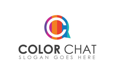 Color Chat Logo Design Template