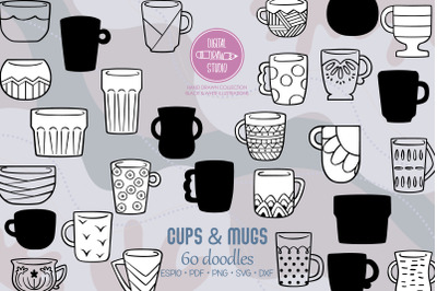 Coffee Cup | Decorated Tea Mugs | Hand Drawn Glass Bowl