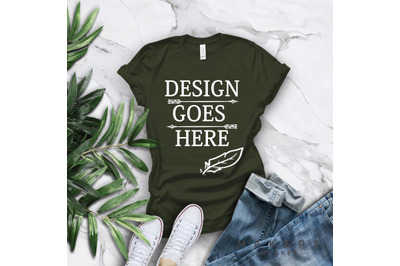 Adult T-Shirt&2F; T-Shirt Mock-up&2C; Bella Canvas T-Shirts&2F; 3001T T-Shirt