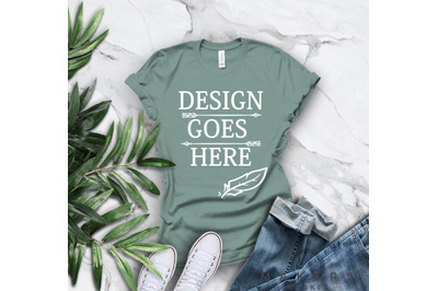 Adult T-Shirt&2F; T-Shirt Mock-up&2C; Bella Canvas T-Shirts&2F; 3001T T-Shirt