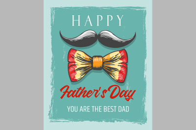 Happy Fathers Day Retro Poster