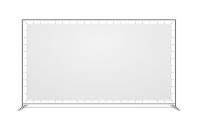 White blank advertising press wall with fabric banner vector template