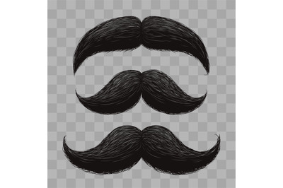 Funny retro hair mustaches isolated