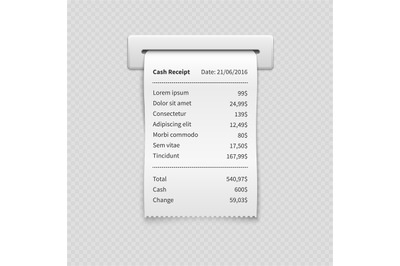 Sales printed receipt&2C; shopping paper bill atm mockup