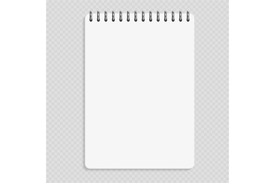 Vertical notebook - clean notepad mockup isolated on transparent backg