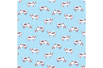 Farm animal cow seamless pattern