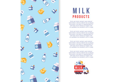 Milk production poster template - farm dairy banner design