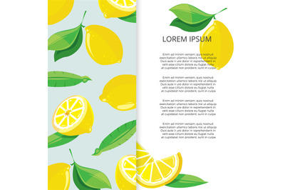 Citrus banner design - colorful lemons banner template