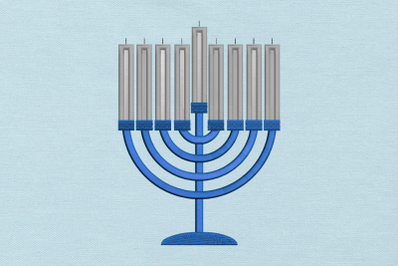 Hanukkah Menorah | Applique Embroidery