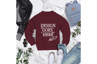 Crew Neck Mock-up&2F;Sweatshirt Download&2F; Gildan 18000 Blanks&2F; Gildan Mo