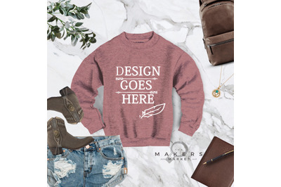 Crew Neck Mock-up/Sweatshirt Download/ Gildan 18000 Blanks/ Gildan Mo