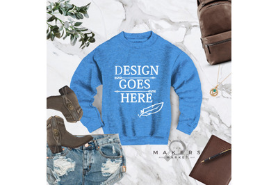 Crew Neck Mock-up/Sweatshirt Download/ Gildan 18000 Blanks/ Gildan Mo