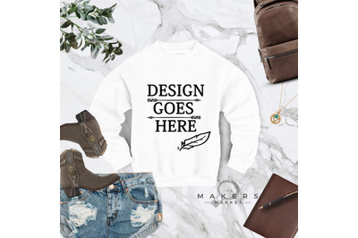 Crew Neck Mock-up/Sweatshirt Download/ Gildan 18000 Blanks/ Gildan Mo