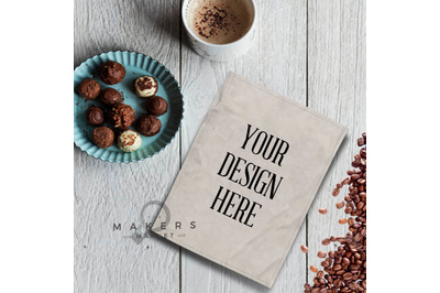 Tea Towel Mockup/ Styled Tea Towel Photo/ Kitchen Design/ Product Mock