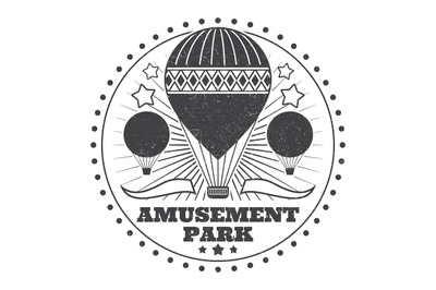 Vintage amusement park emblem with grunge effect