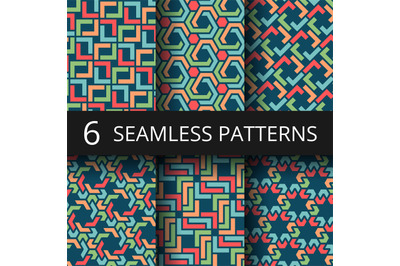 Arabic moroccan color seamless patterns. Eastern decoration repeat vec