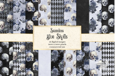 Blue Skull Digital Paper