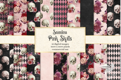 Pink Skull Digital Paper