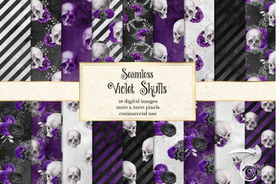 Violet Skull Digital Paper