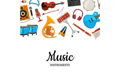 Vector musical instruments background