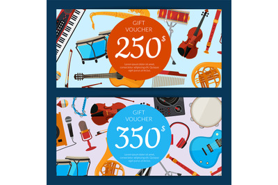 Vector cartoon musical instruments discount or gift