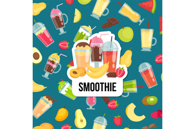 Vector flat smoothie with place for text illustration