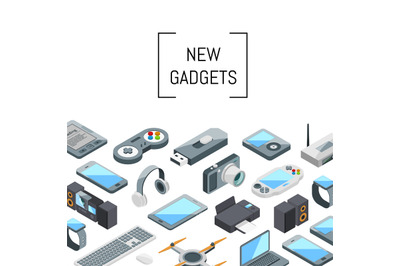 Vector isometric gadgets icons