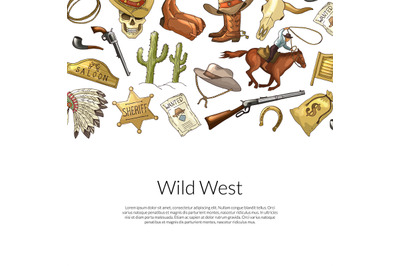 Vector drawn wild west cowboy