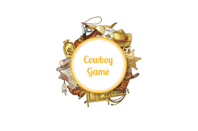 Vector wild west cowboy elements