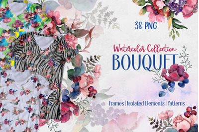 Bouquet taste of summer watercolor png