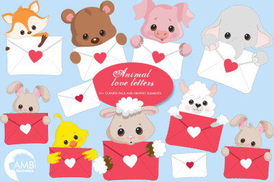 Animal Love Letters Clipart AMB-2148