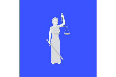 Law conceptual illustration with woman