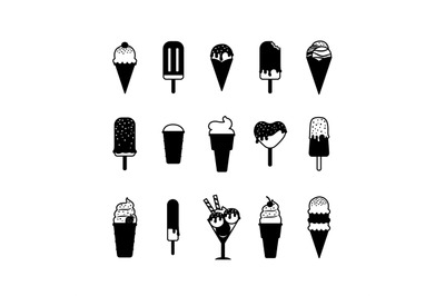 Ice cream black icons