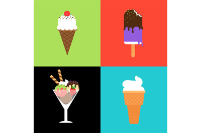 Ice cream vector set