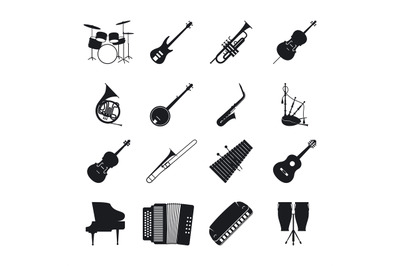 Jazz musical instrument silhouettes