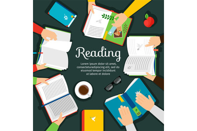 Reading club vector illustration