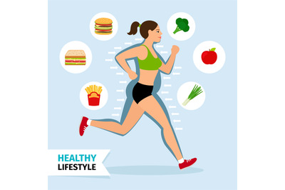 Healthy lifestyle running woman