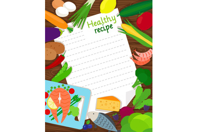 Healthy food cooking recipe paper