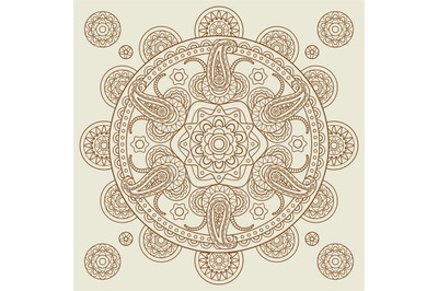 Oriental Indian paisley boho mehendi mandala