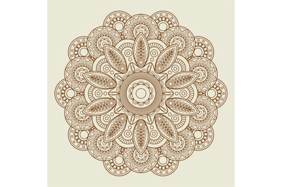 Round floral henna tattoo mandala